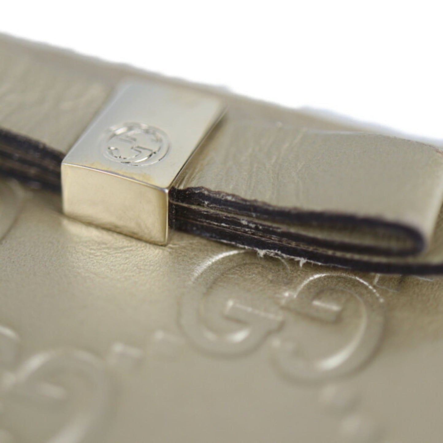 Gucci Champagne Gold Leather Coin Purse/Coin Case
