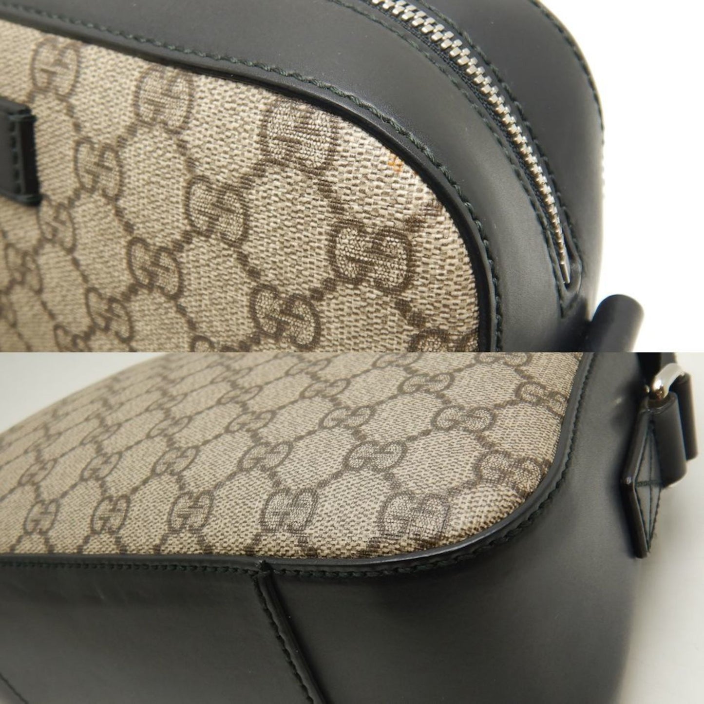 Gucci Beige Black Gg Supreme Canvas Shoulder Bag