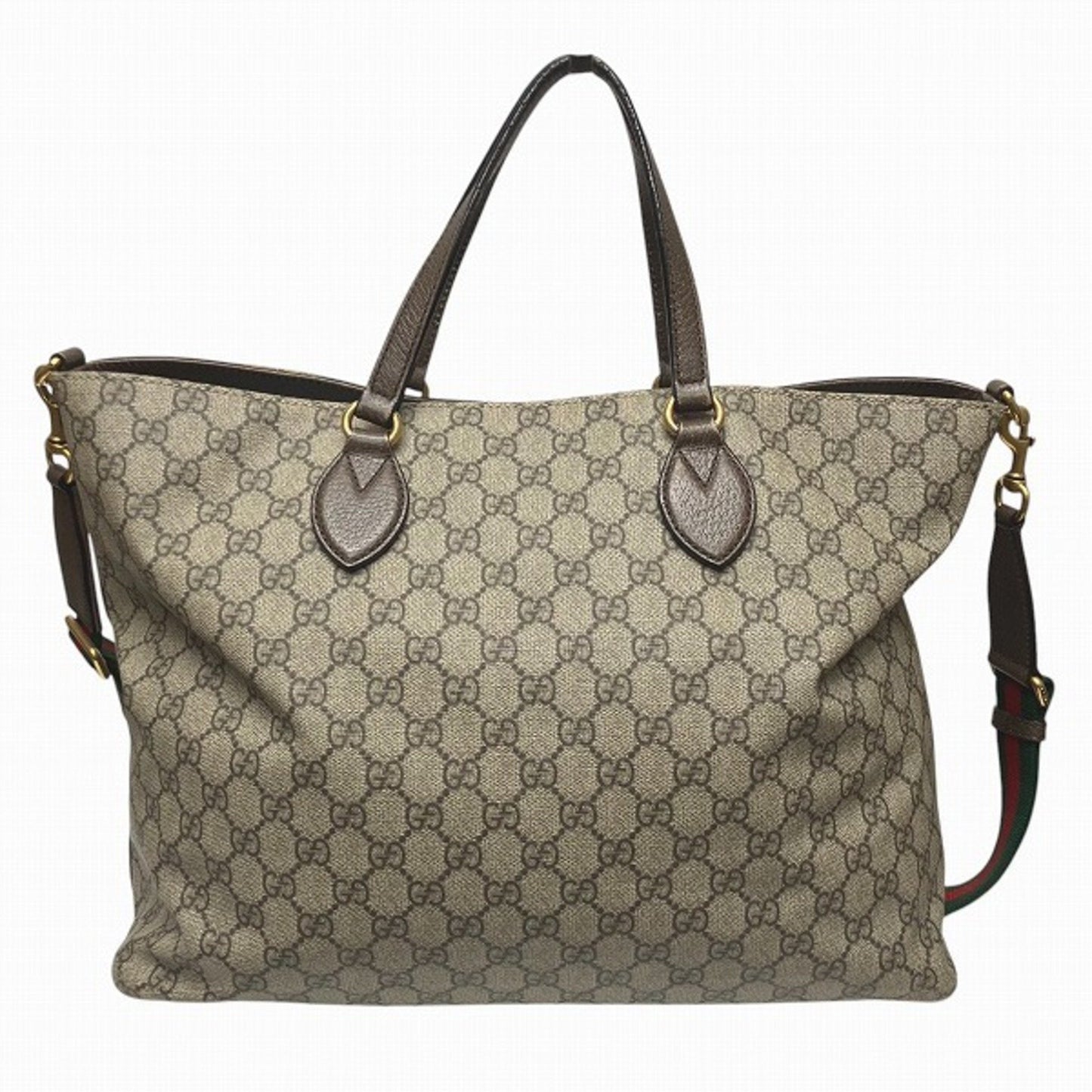 Gucci Brown Gg Supreme Leather Shoulder Bag Tote Bag