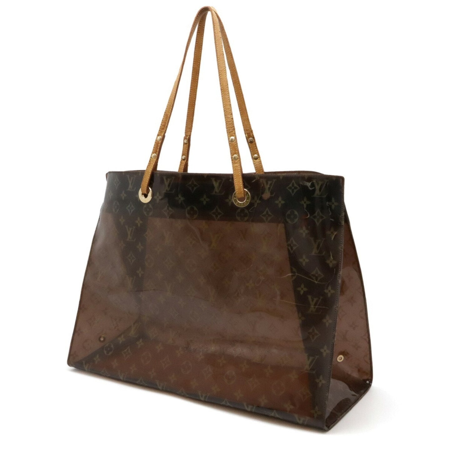 Louis Vuitton Brown Clear Monogram Beach Bag Shoulder Bag Tote Bag