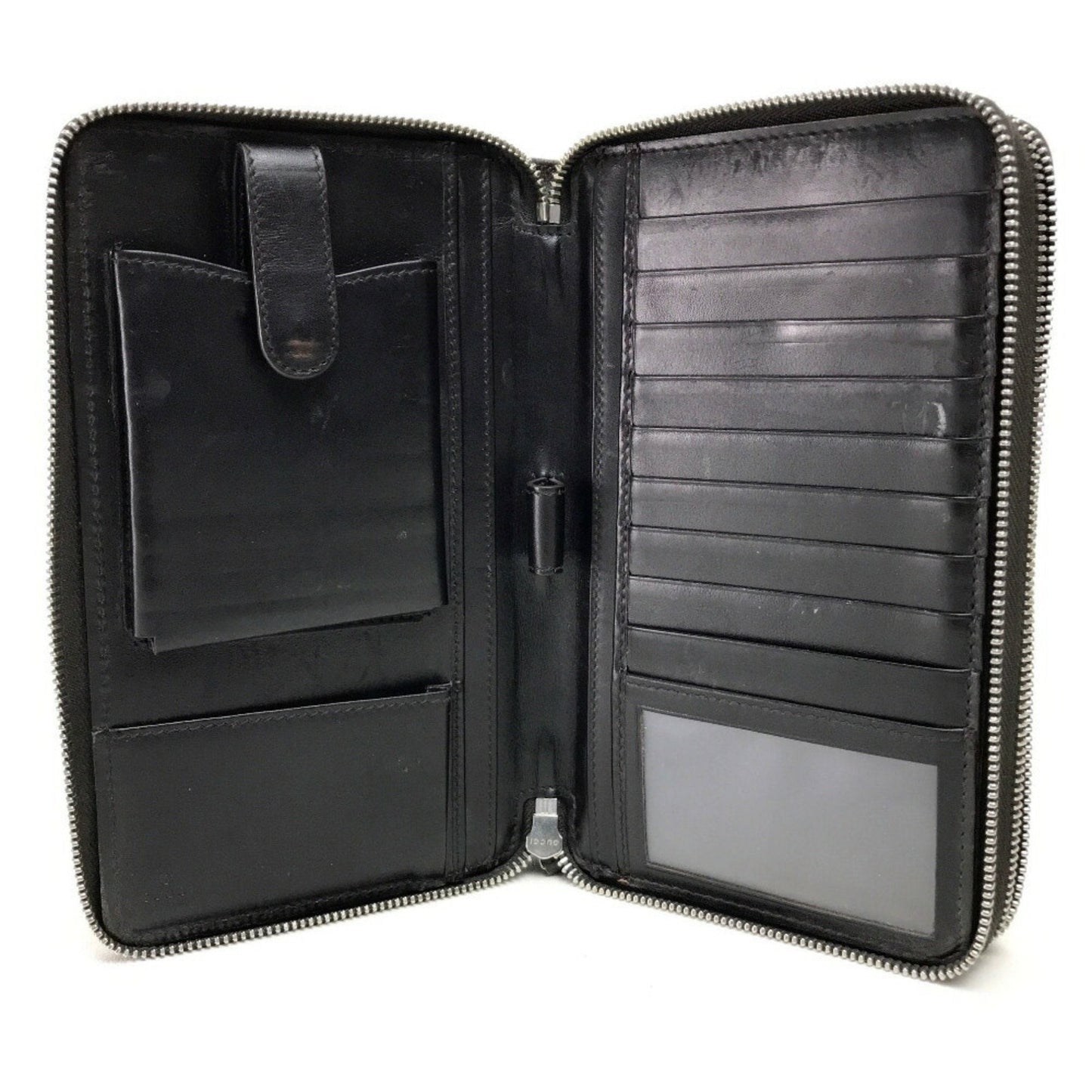 Gucci Dark Brown Leather Long Wallet (Bi-Fold)