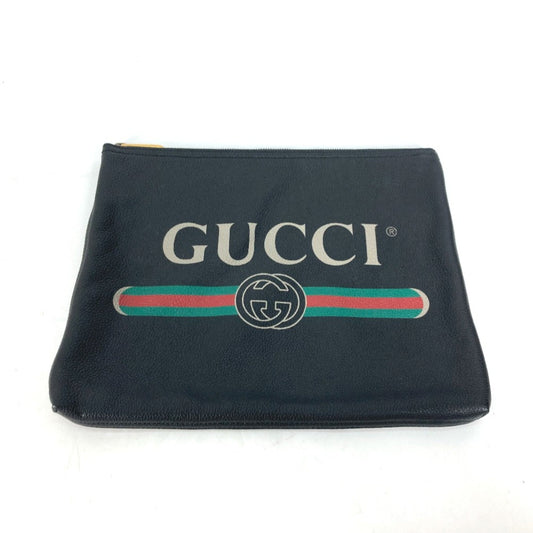 Gucci Black Leather Clutch Bag ()