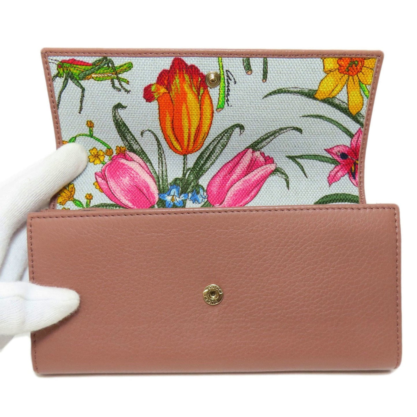 Gucci Beige Brown Pink Leather Coin Purse/Coin Case