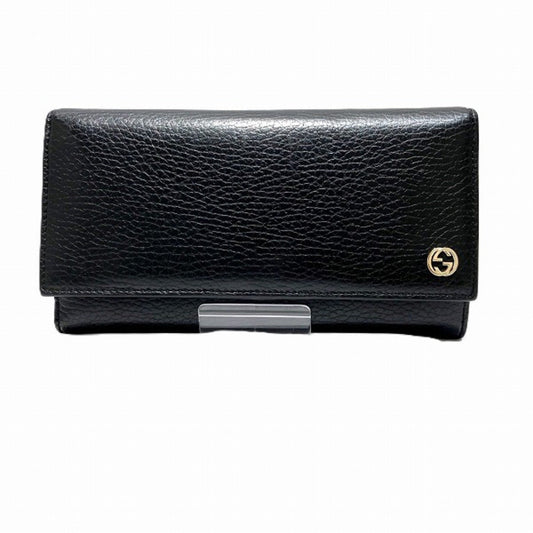 Gucci Black Leather Long Wallet (Bi-Fold) ()