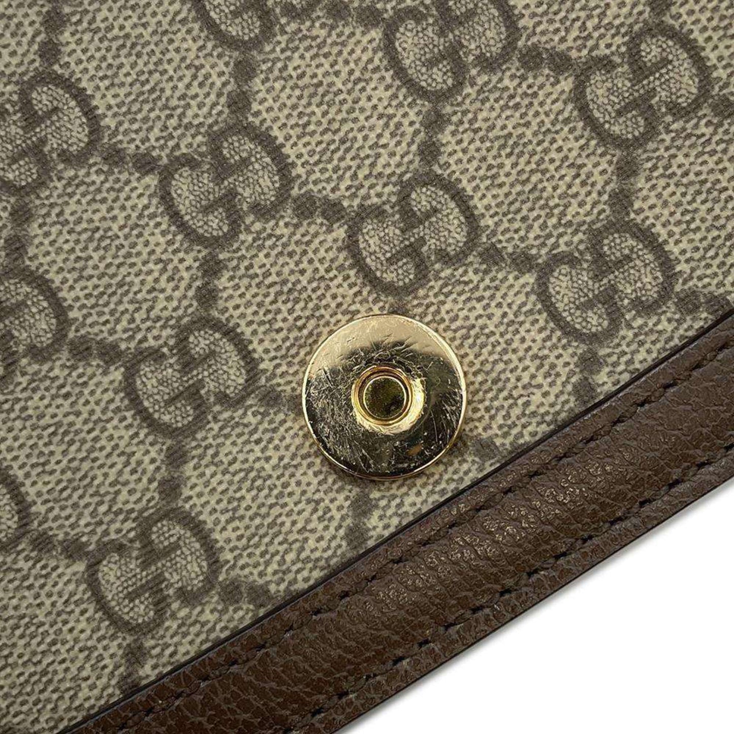 Gucci Beige Brown Pvc Leather Shoulder Bag