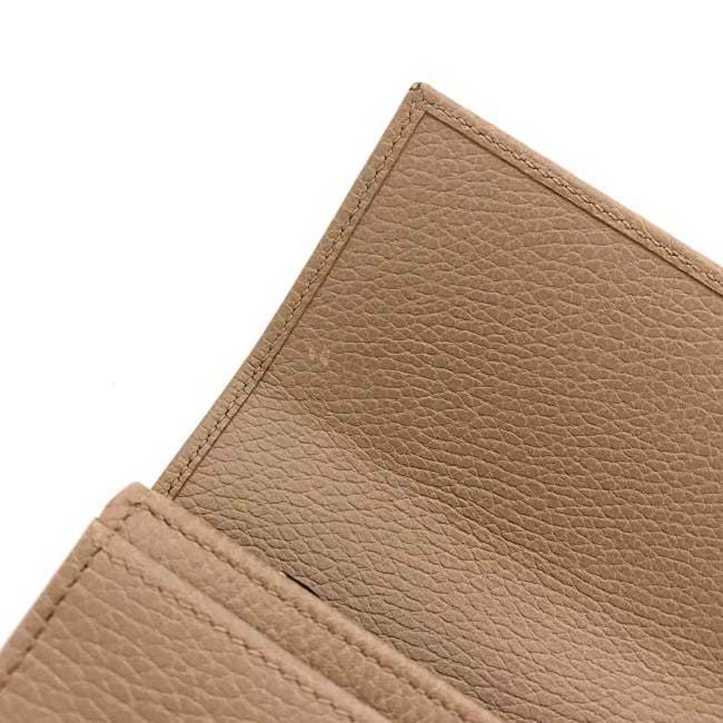 Gucci Pink Beige Leather Long Wallet (Bi-Fold)