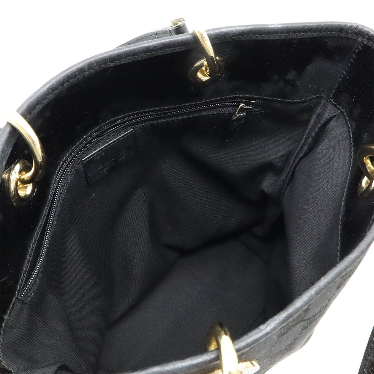 Gucci Gg Canvas Black Gg Canvas Leather Handbag Tote Bag