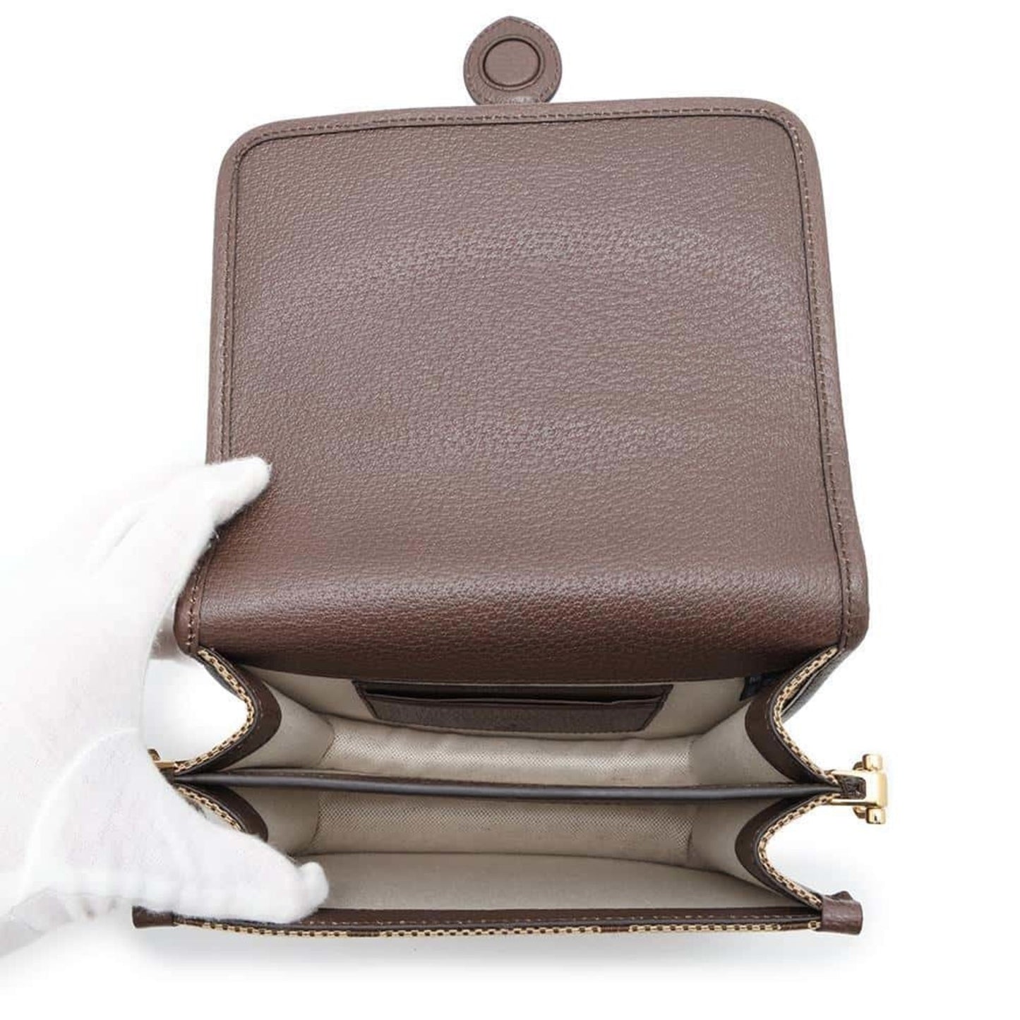 Gucci Brown Canvas Leather Shoulder Bag