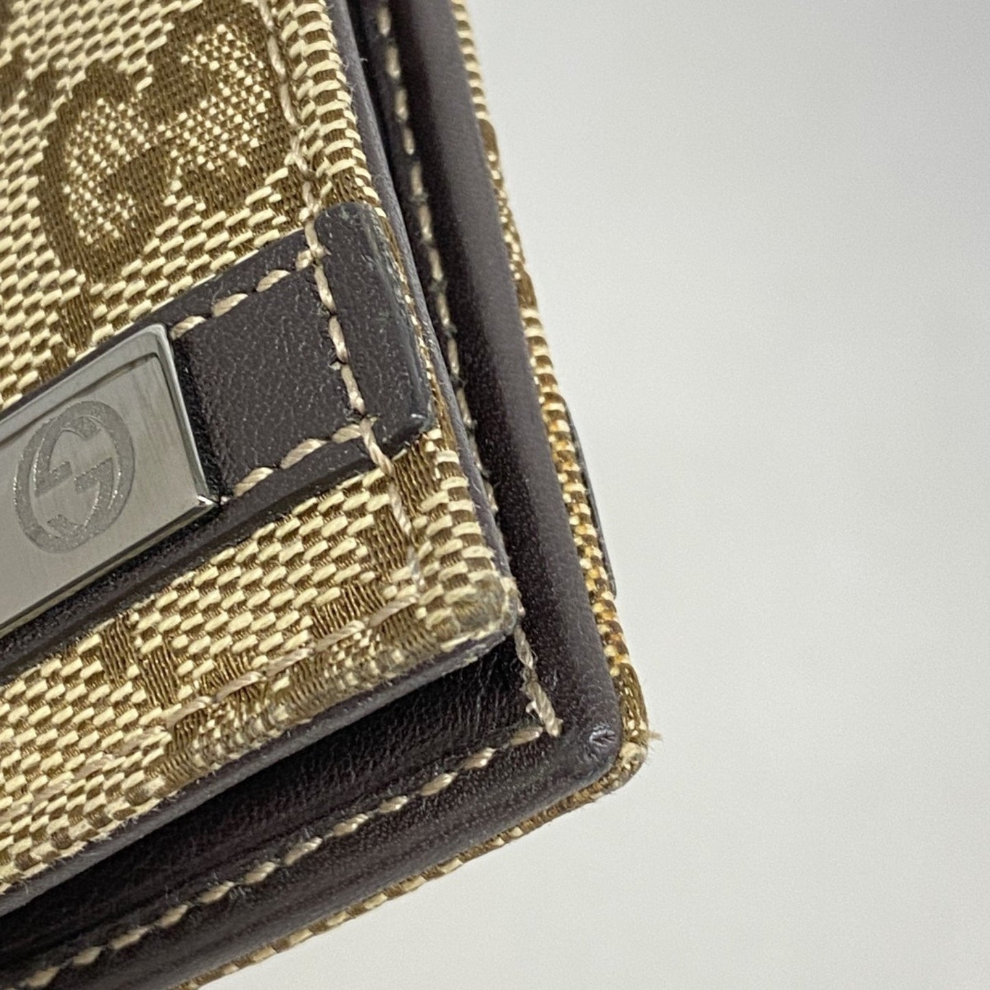 Gucci Brown Canvas Bill Wallet (Bi-Fold)