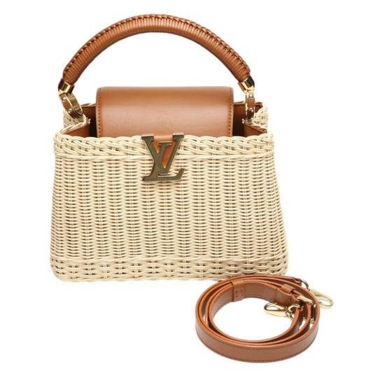 Louis Vuitton Beige Brown Leather Shoulder Bag ()