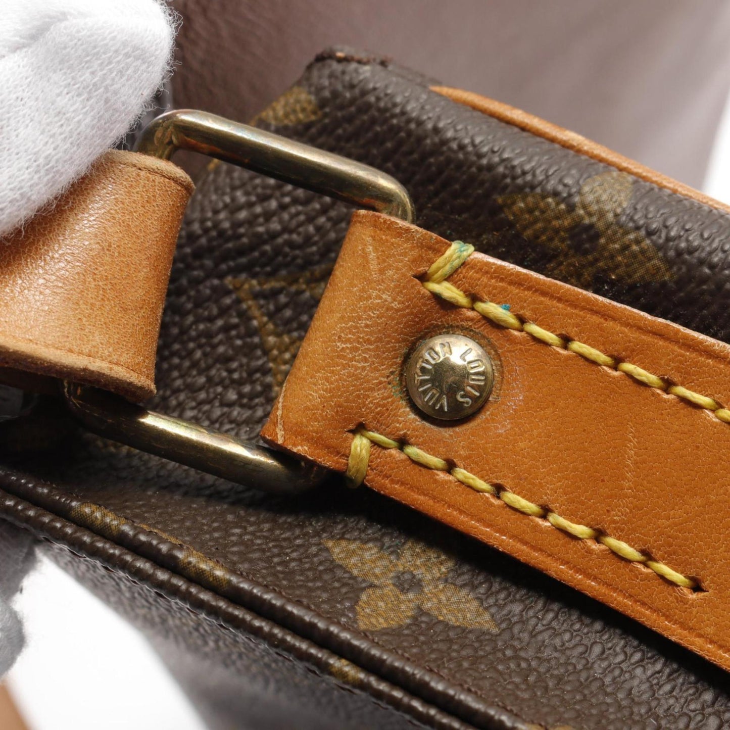 Louis Vuitton Brown Coated Canvas Leather Shoulder Bag