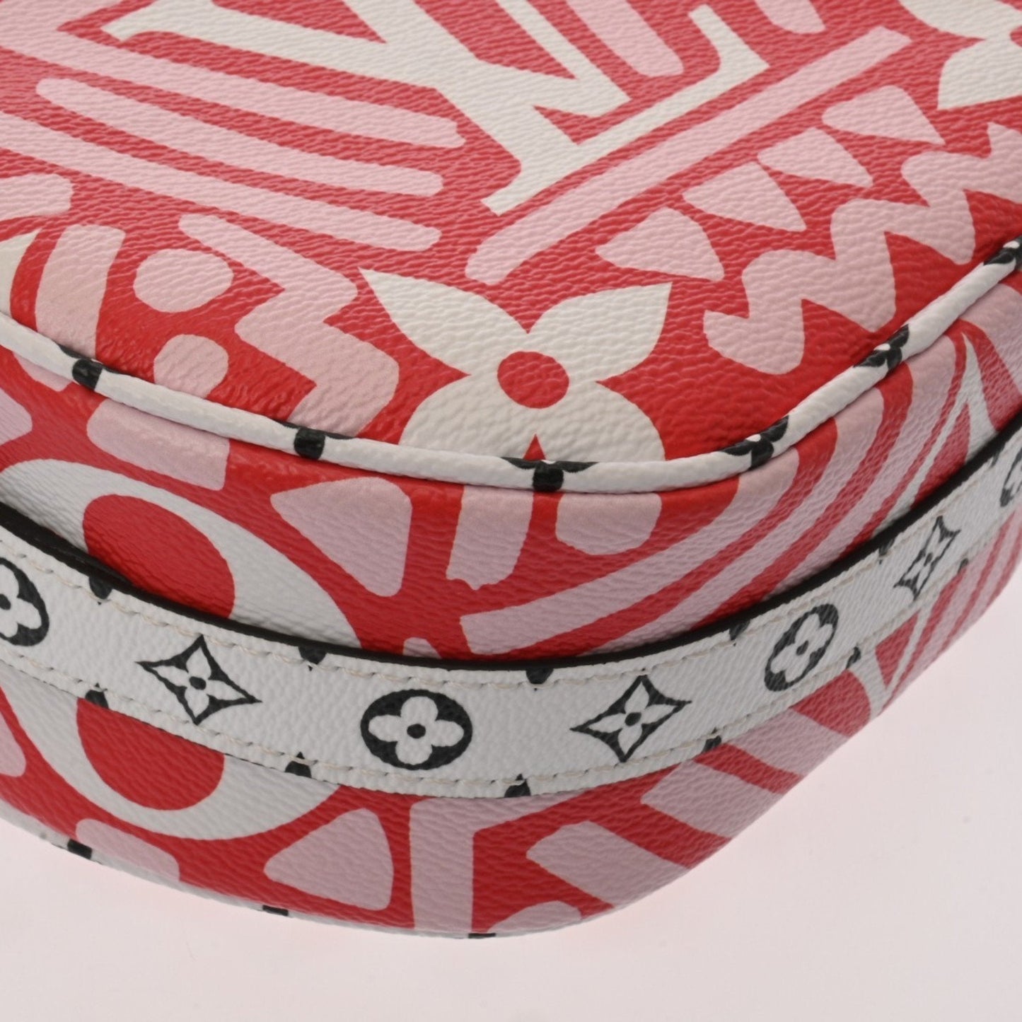 Louis Vuitton Pink Red Color White Leather Shoulder Bag
