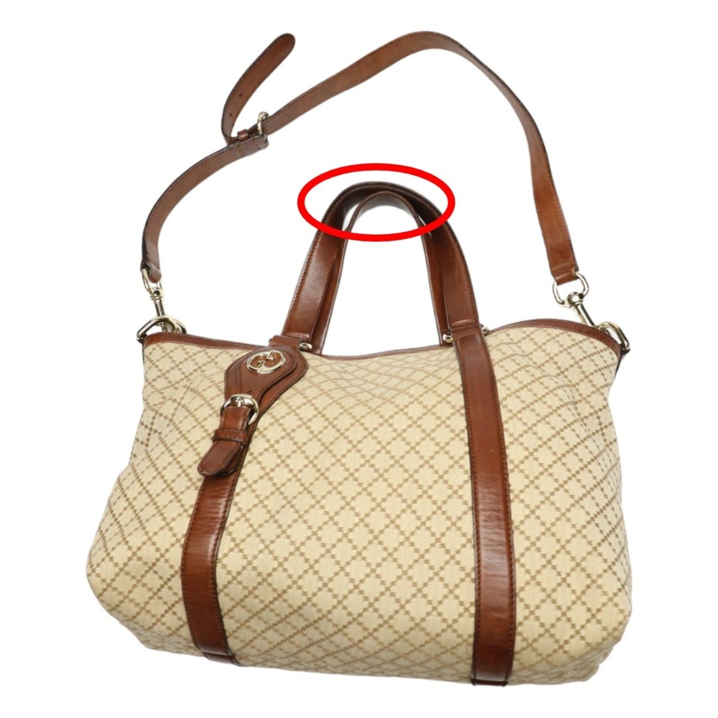Gucci Brown Canvas Shoulder Bag Tote Bag