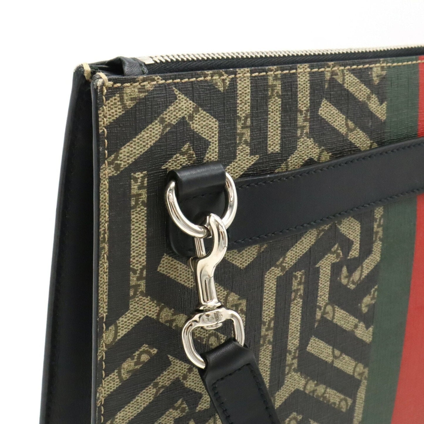 Gucci Beige Black Green Khaki Red Color Gg Supreme Clutch Bag Shoulder Bag