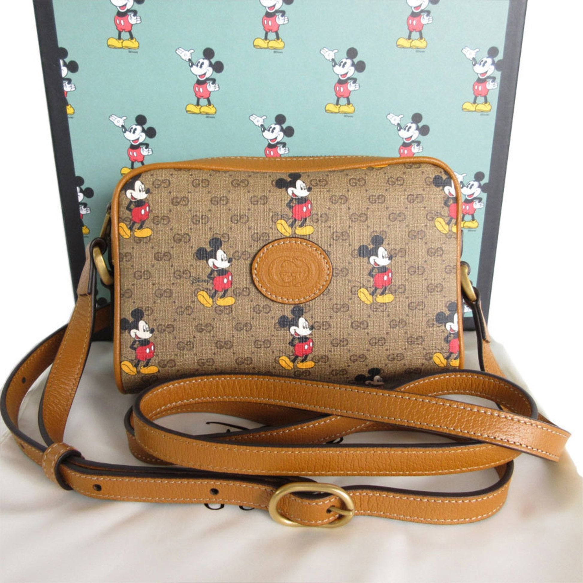 Gucci Brown Multi-Color Leather Pvc Shoulder Bag ()