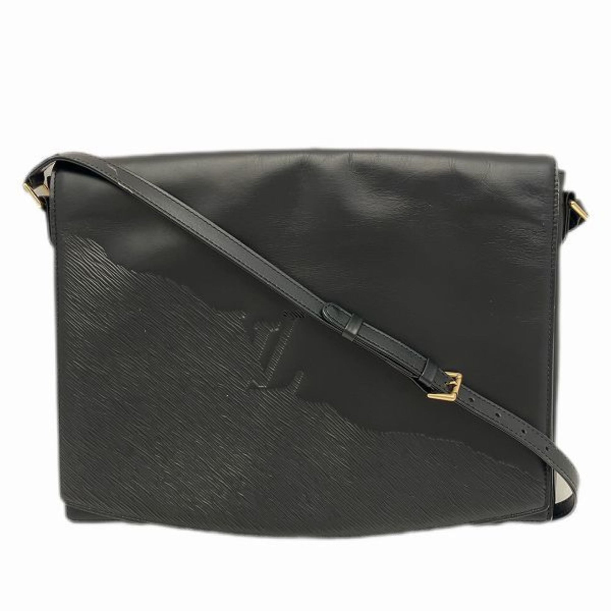 Louis Vuitton Noir Leather Shoulder Bag ()