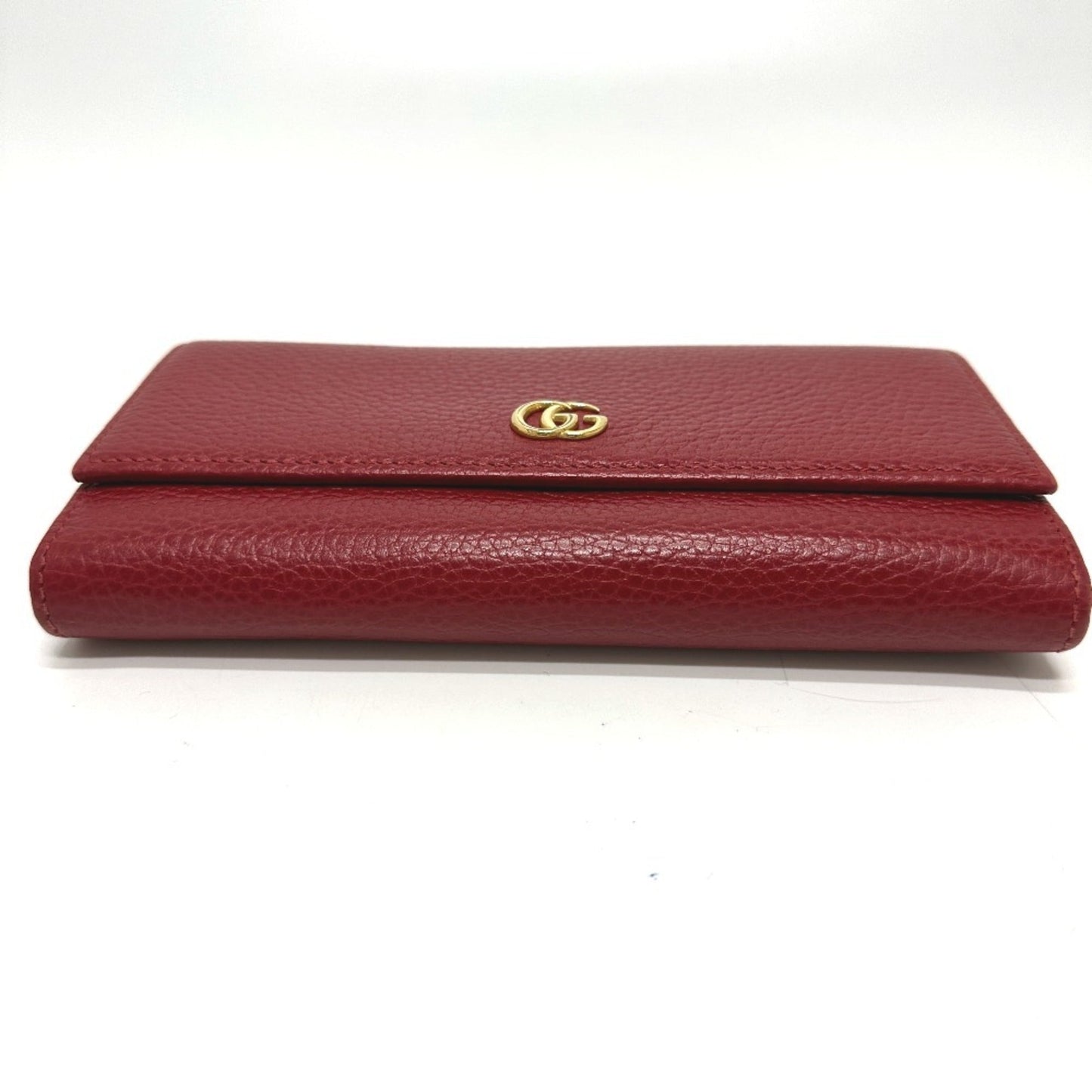 Gucci Red Color Leather Long Wallet (Bi-Fold)