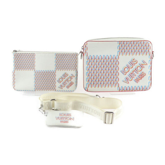 Louis Vuitton Blanc Multi-Color White Leather Shoulder Bag ()