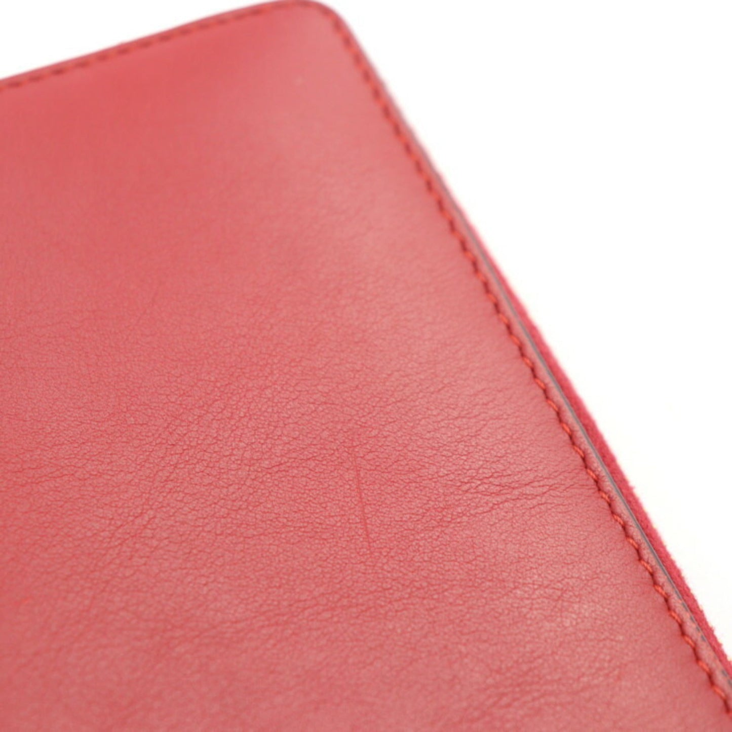 Gucci Red Color Leather Long Wallet (Bi-Fold)