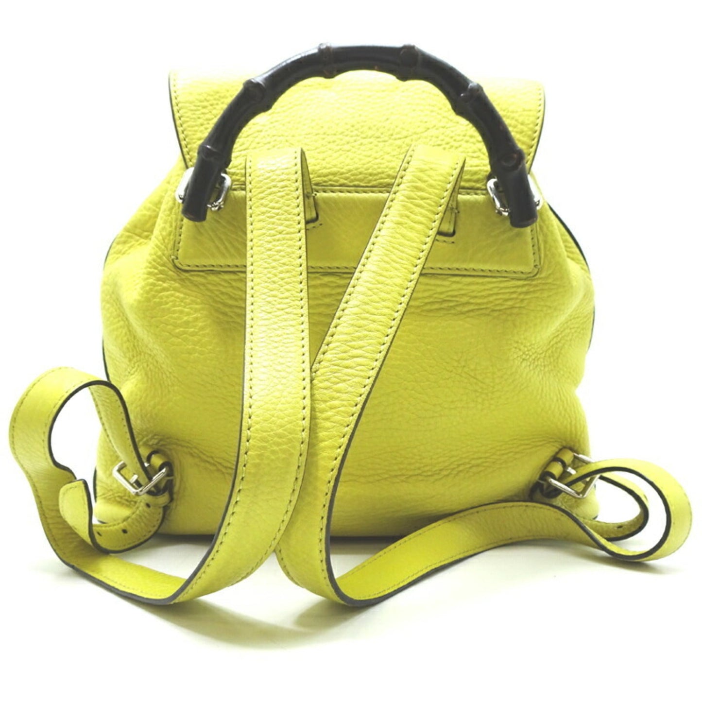 Gucci Yellow Gg Canvas Leather Backpack