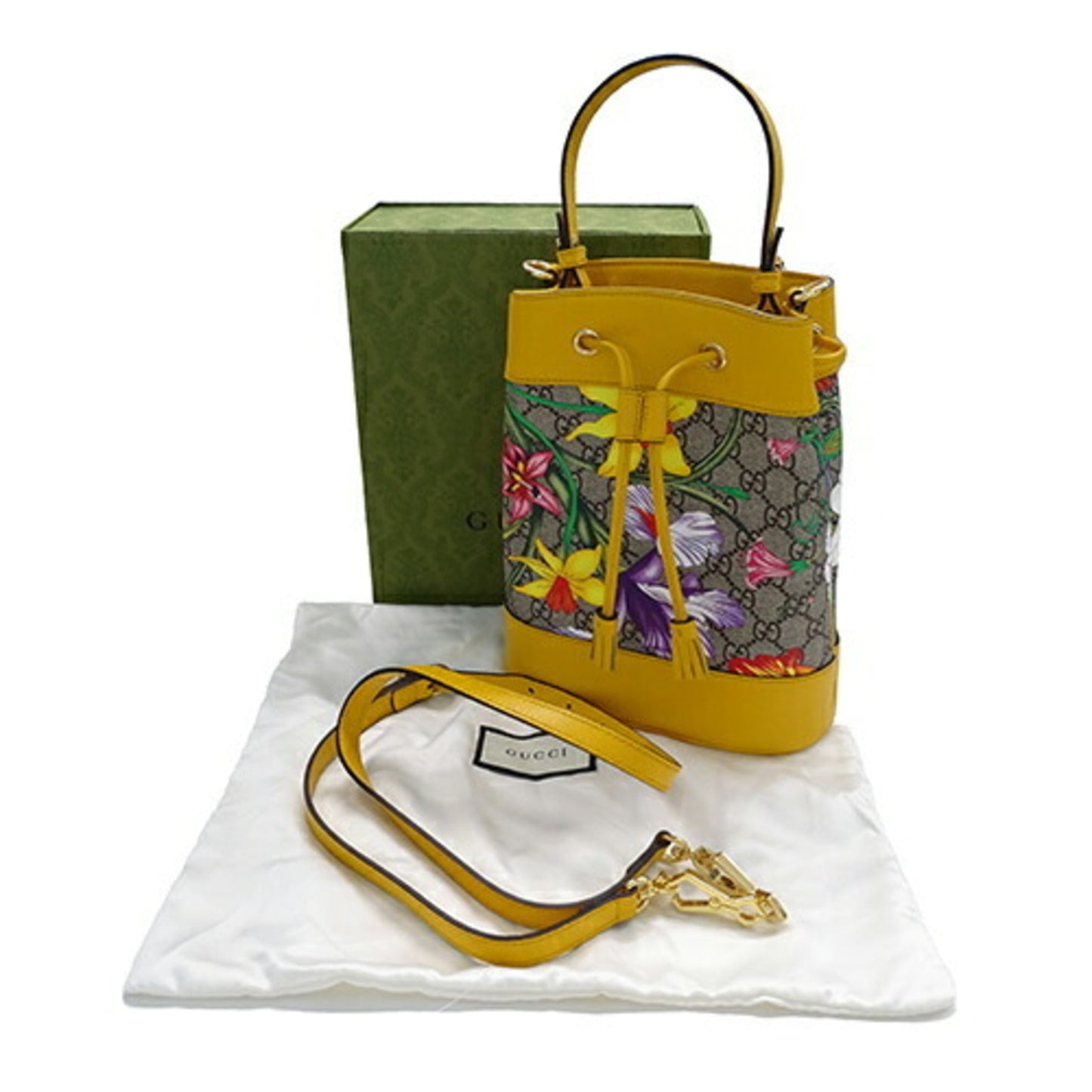 Gucci Multi-Color Yellow Gg Supreme Canvas Handbag Shoulder Bag