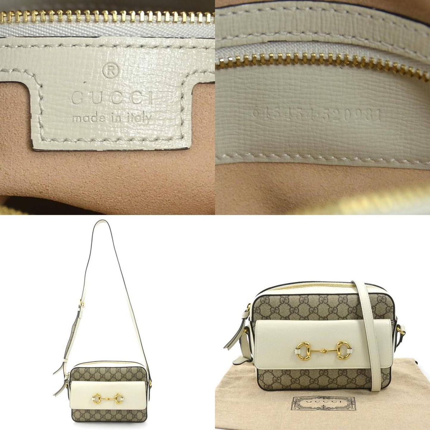 Gucci Beige White Gg Supreme Handbag
