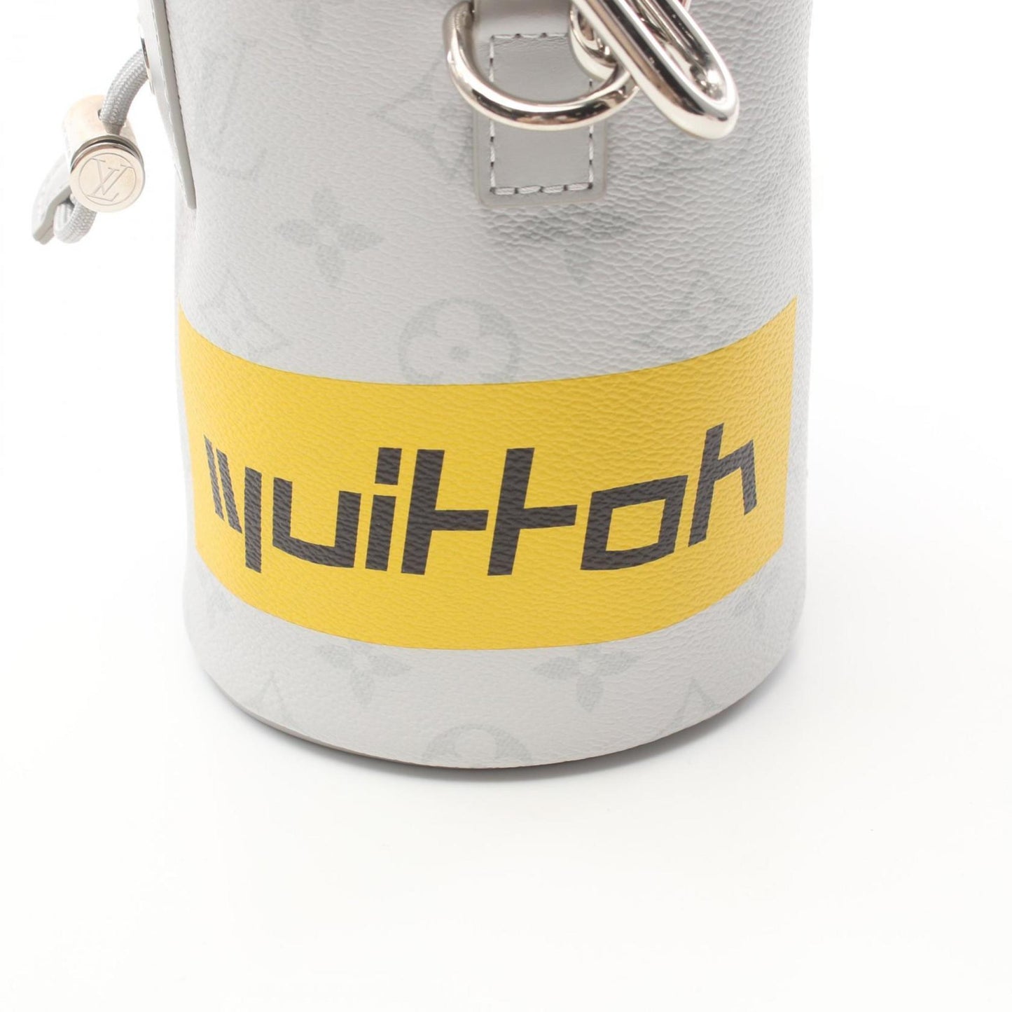 Louis Vuitton Gray White Coated Canvas Leather Shoulder Bag