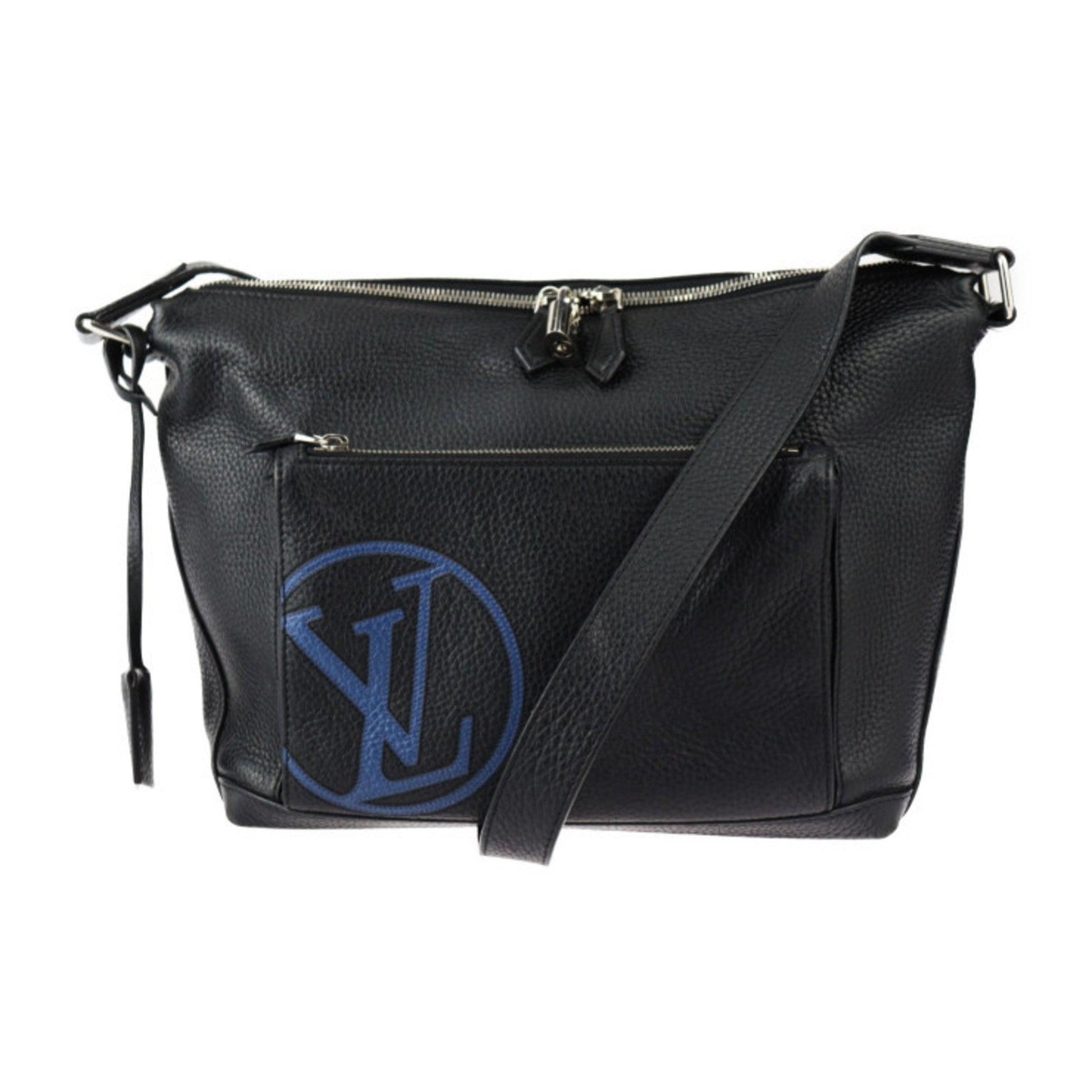 Louis Vuitton Black Leather Shoulder Bag ()