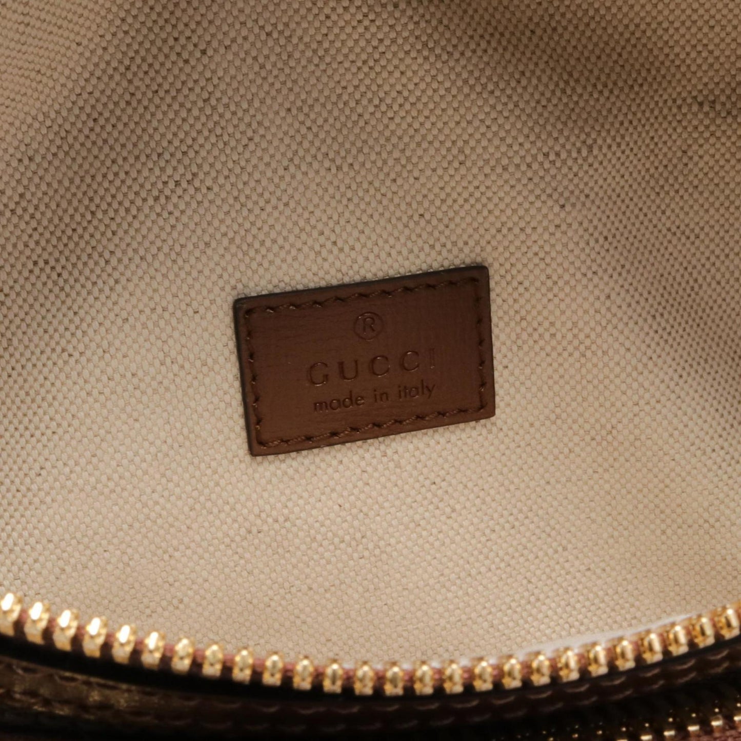 Gucci Beige Brown Pvc Coated Canvas Leather Fanny Pack Sling Bag