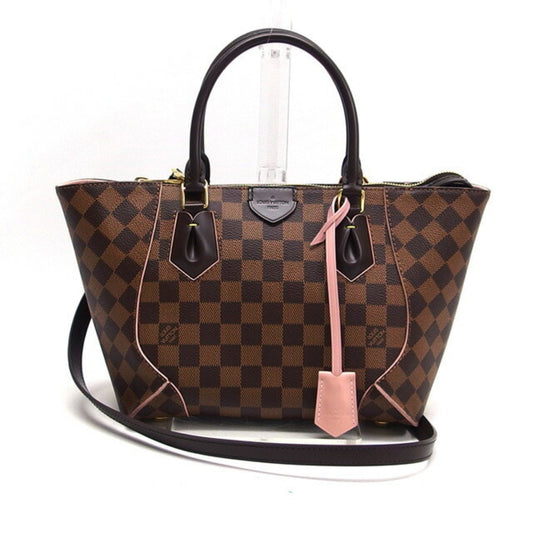 Louis Vuitton Brown Dark Brown Galle Pink Damier Canvas Cuir Ombre Leather Handbag Shoulder Bag Tote Bag ()