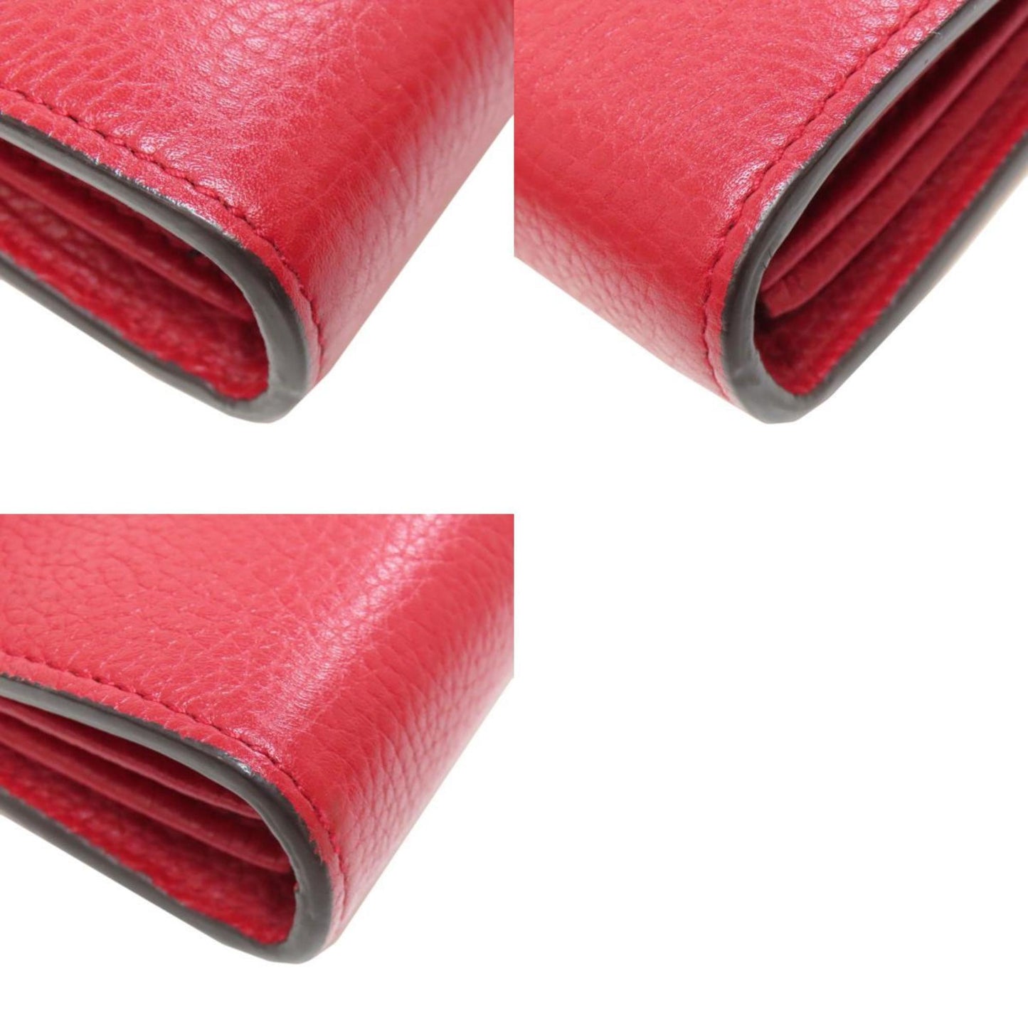 Gucci Red Color Leather Chain/Shoulder Wallet