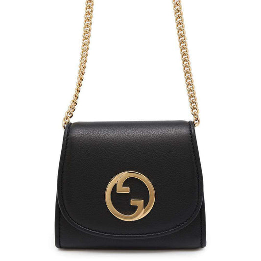 Gucci Black Leather Chain/Shoulder Wallet