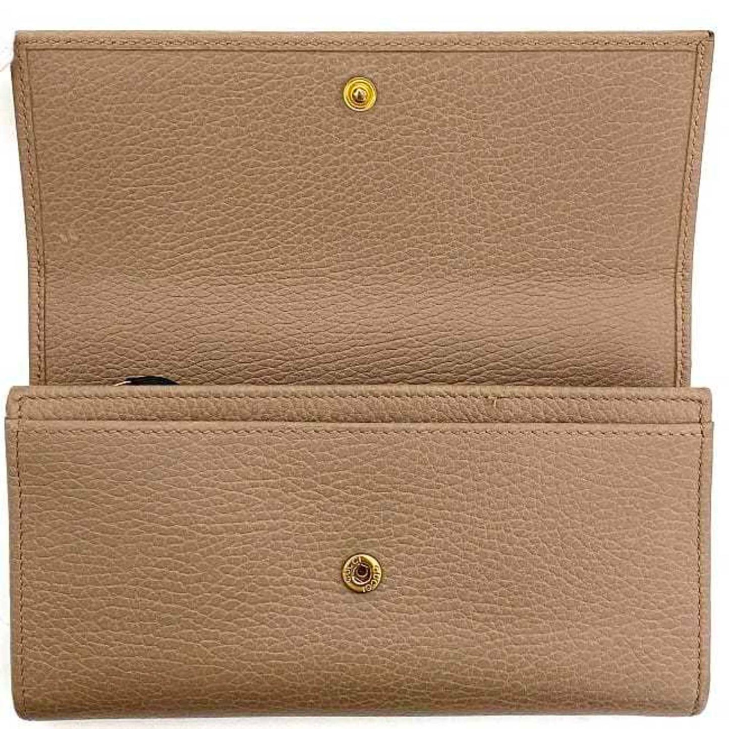 Gucci Pink Beige Leather Long Wallet (Bi-Fold)