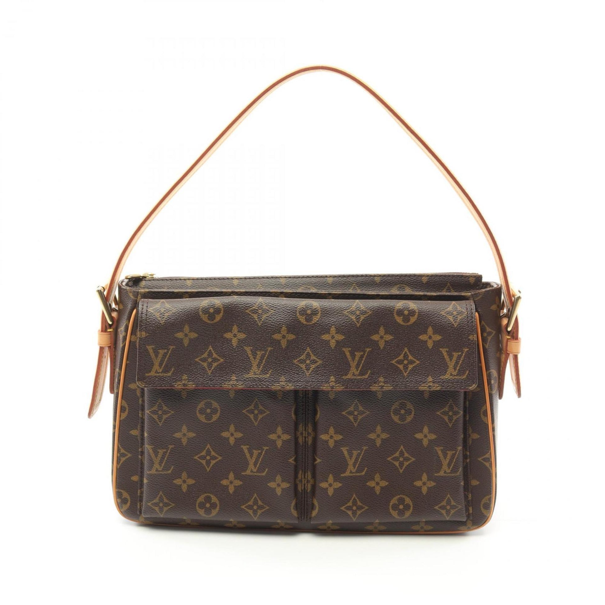 Louis Vuitton Brown Monogram Leather Shoulder Bag ()