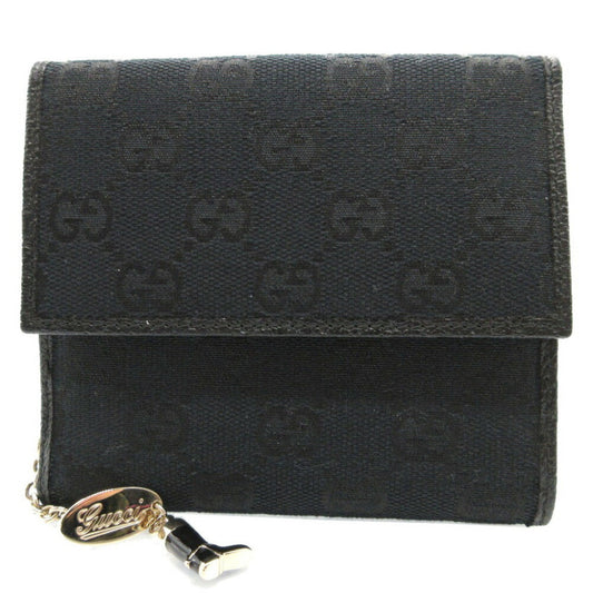 Gucci Black Gg Canvas Leather Wallet (Bi-Fold) ()