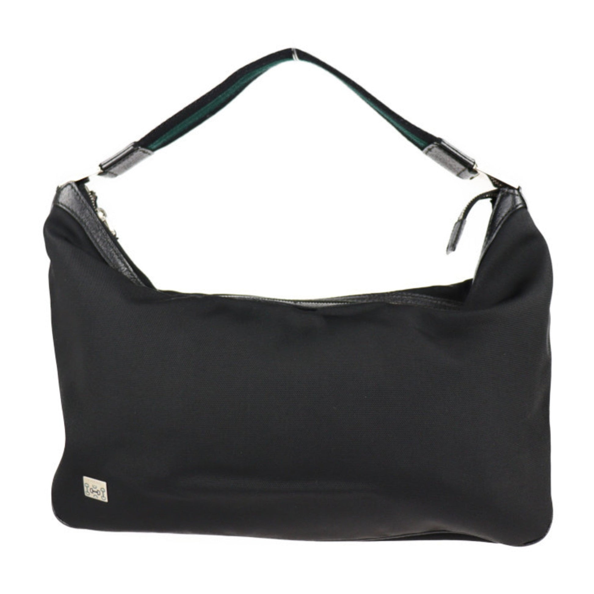 Gucci Horsebit Black Nylon Canvas Handbag Shopping Bag Shoulder Bag Tote Bag ()