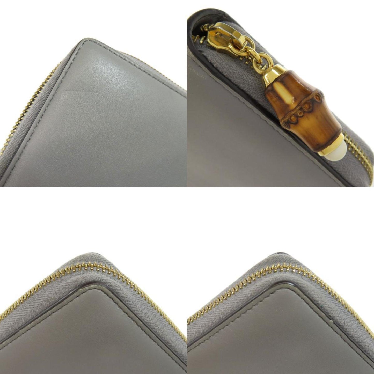 Gucci Gray Leather Long Wallet (Bi-Fold)