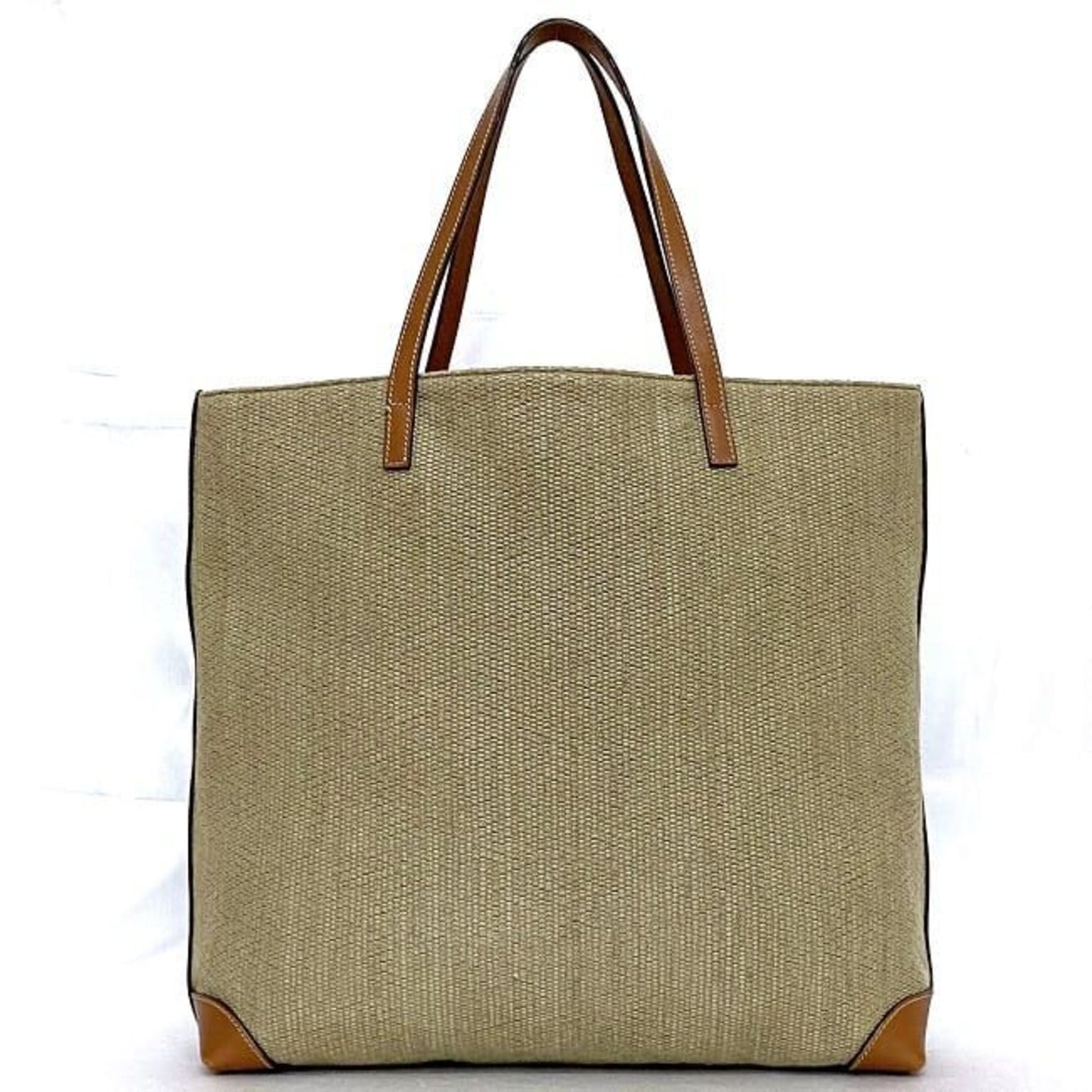 Gucci Beige Brown Coated Canvas Leather Tote Bag