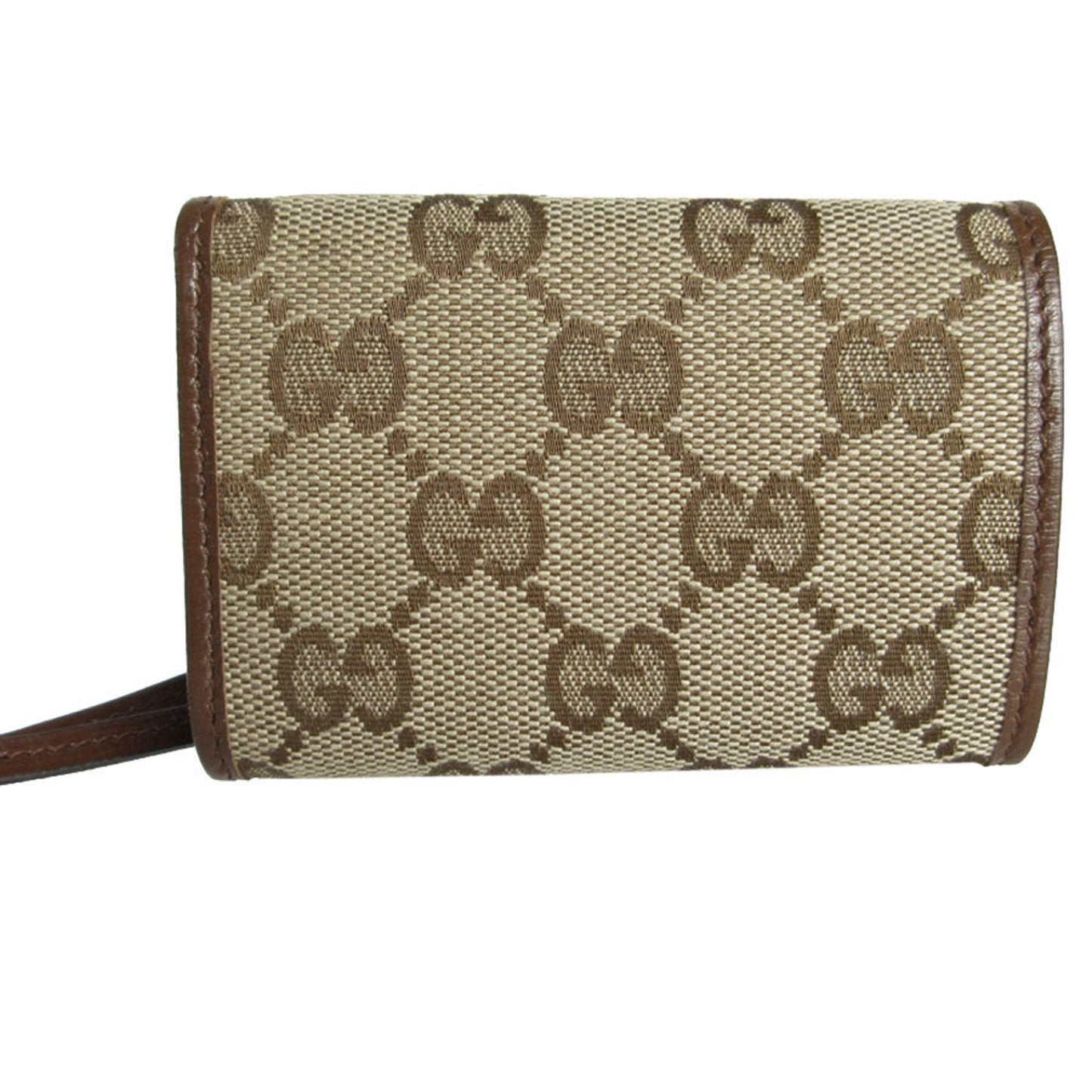 Gucci Beige Brown Gg Canvas Wallet (Tri-Fold)