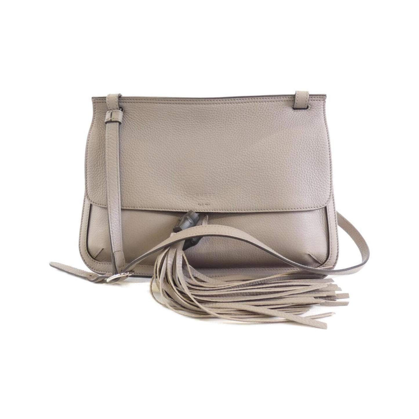 Gucci Light Gray Leather Shoulder Bag ()