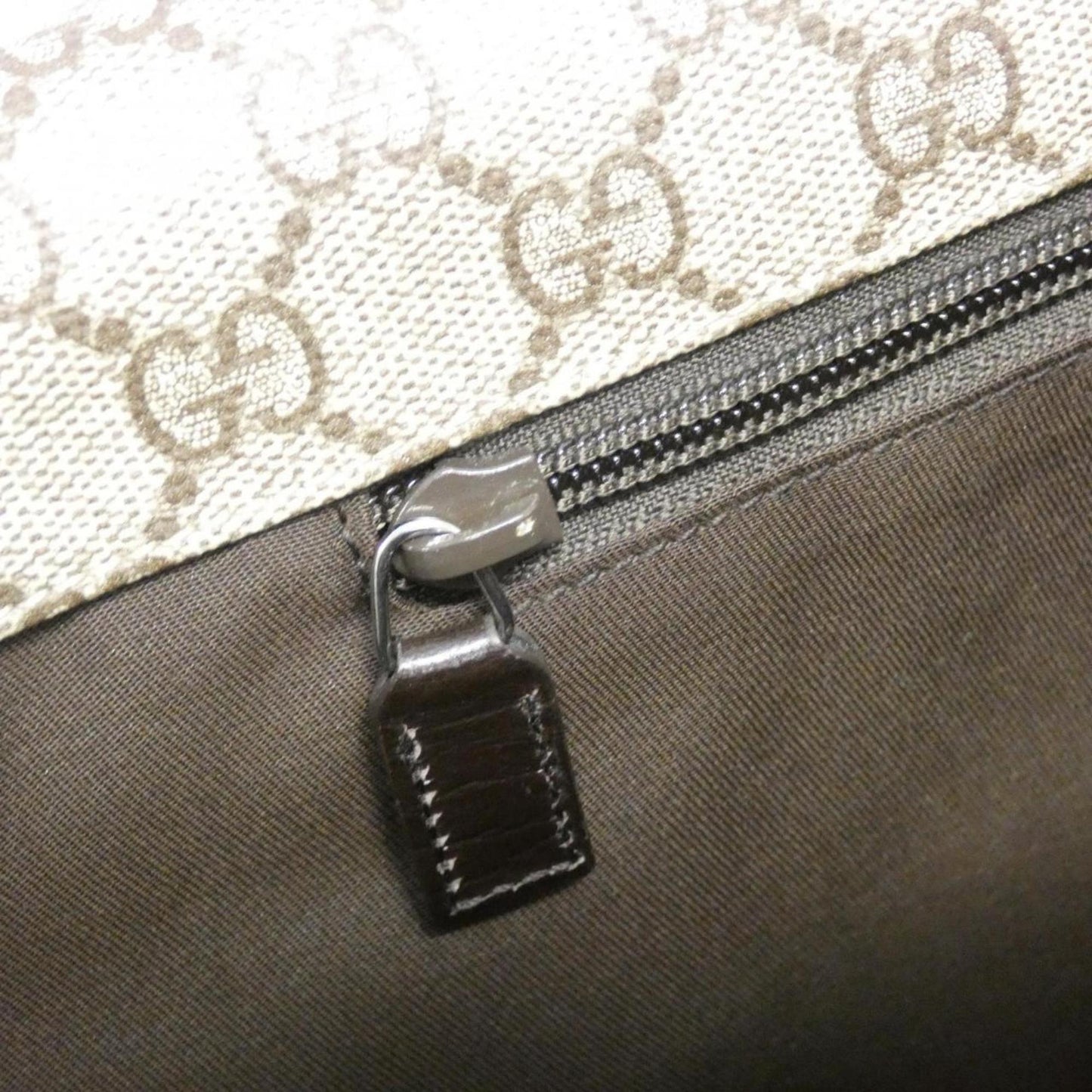 Gucci Beige Dark Brown Gg Plus Shoulder Bag