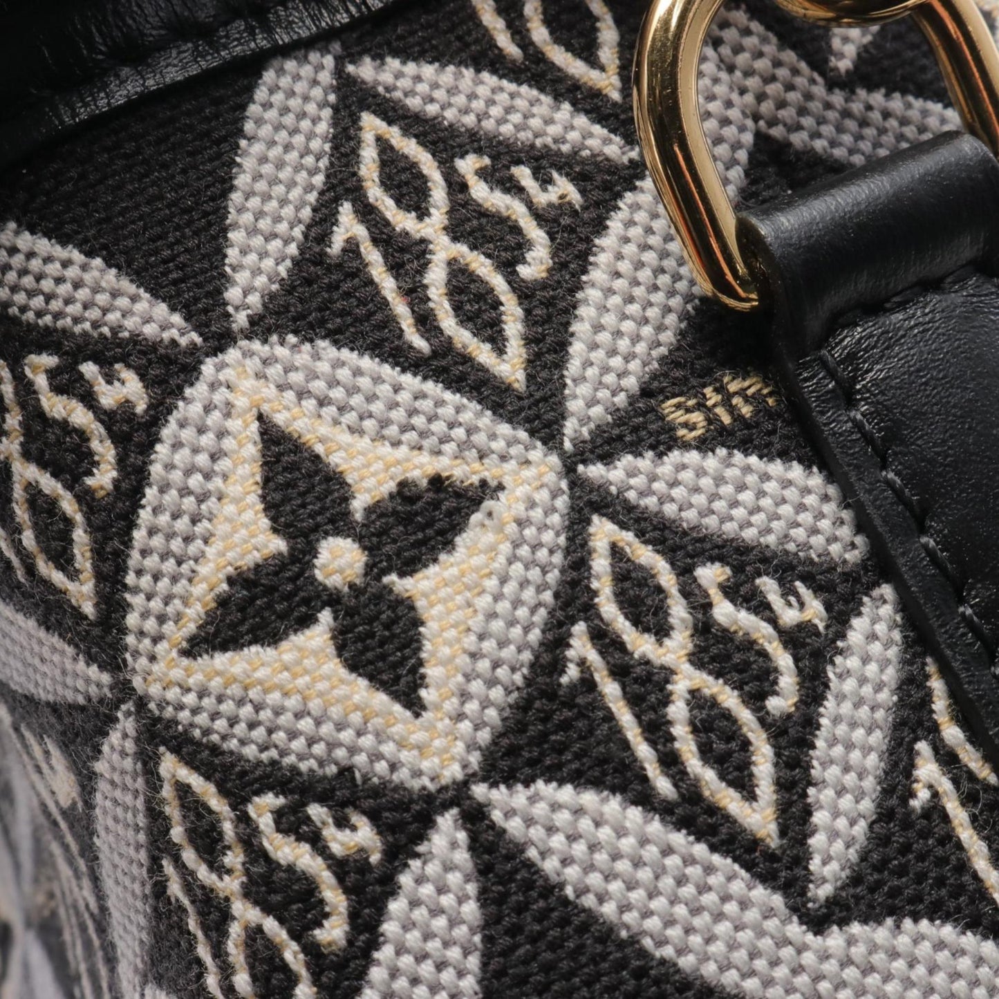 Louis Vuitton Black Gray Ivory Noir Monogram Leather Shoulder Bag