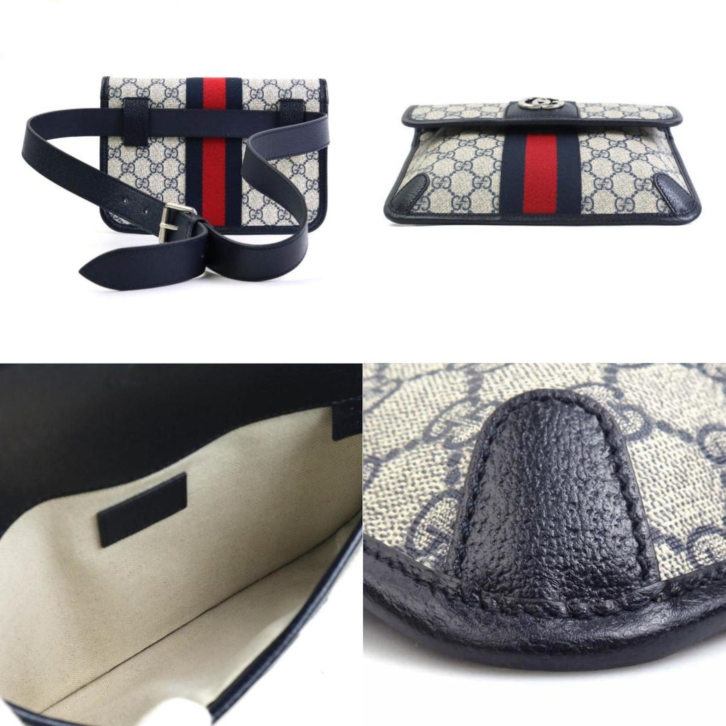 Gucci Ophidia Navy Gg Supreme Fanny Pack
