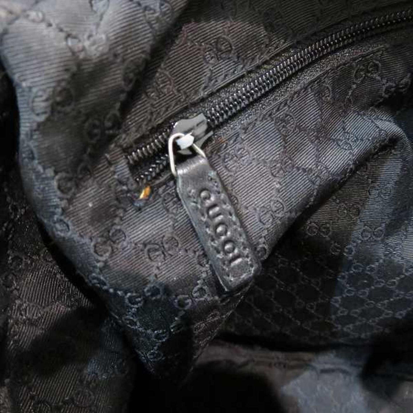 Gucci Sherry Line Black Canvas Handbag Shoulder Bag
