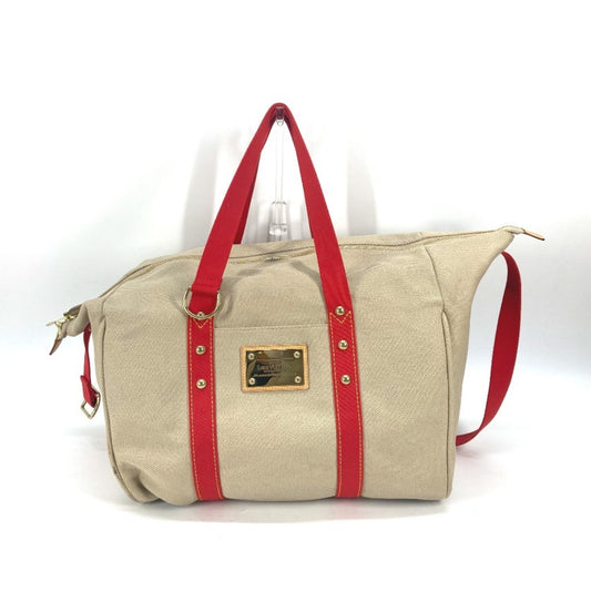 Louis Vuitton Beige Red Color Canvas Boston Bag Shoulder Bag ()