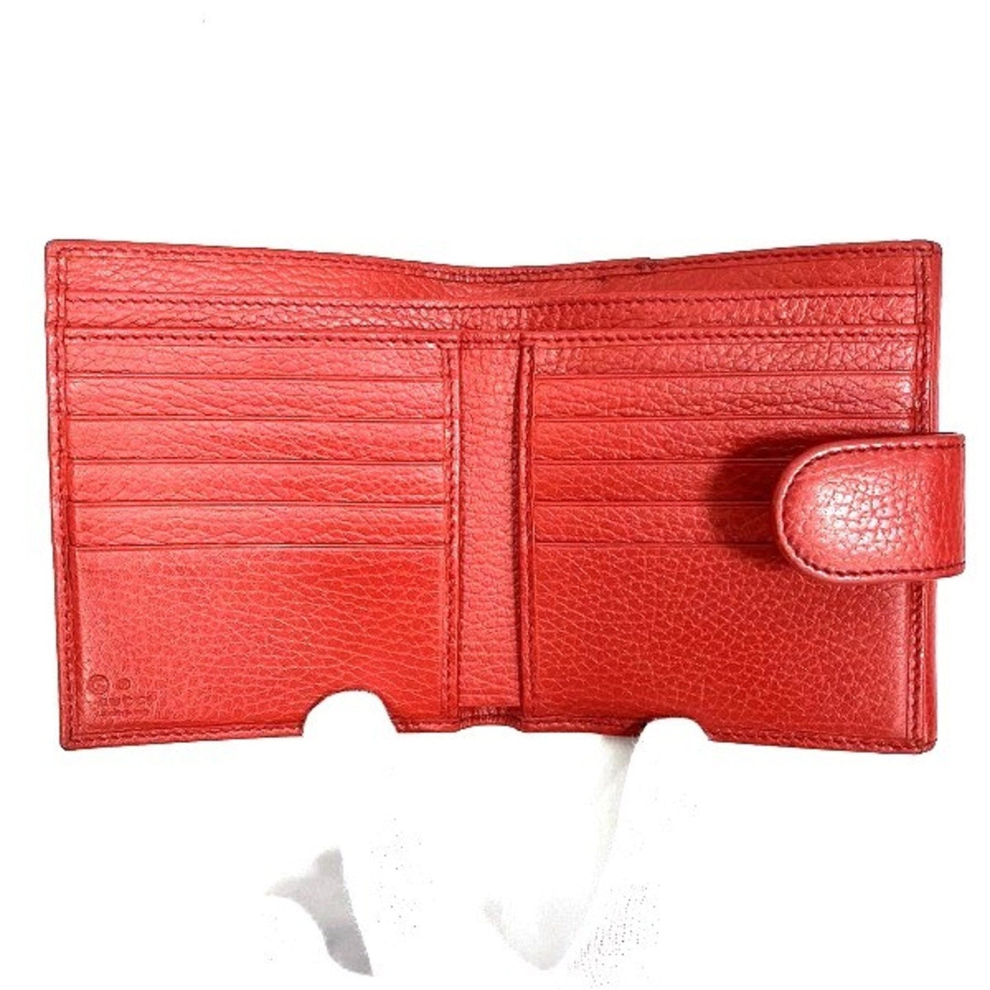 Gucci Red Color Leather Wallet (Bi-Fold)