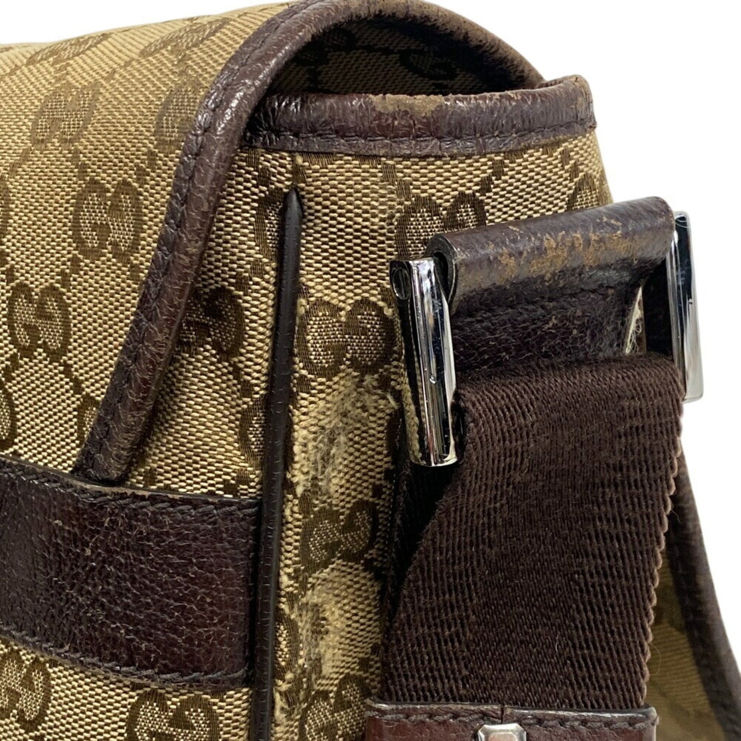 Gucci Gg Canvas Brown Gg Canvas Leather Shoulder Bag