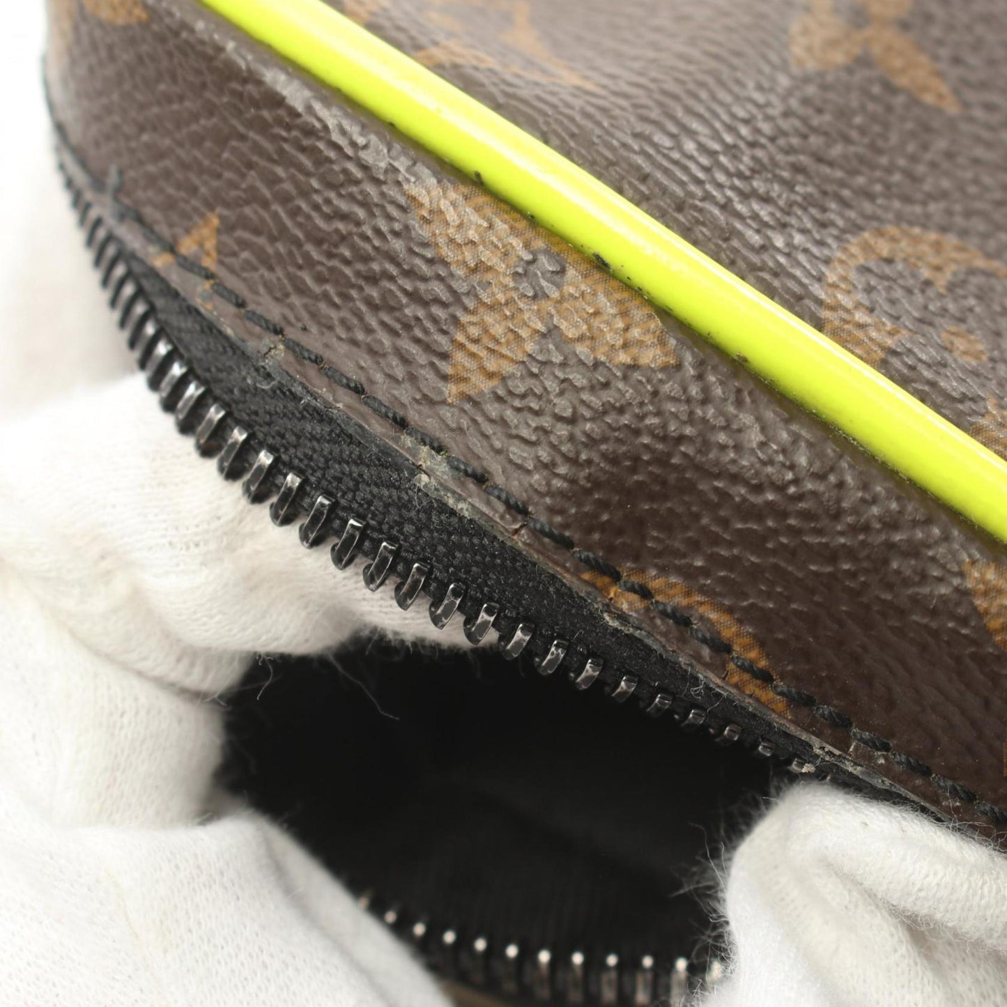 Louis Vuitton Black Brown Green Coated Canvas Leather Shoulder Bag