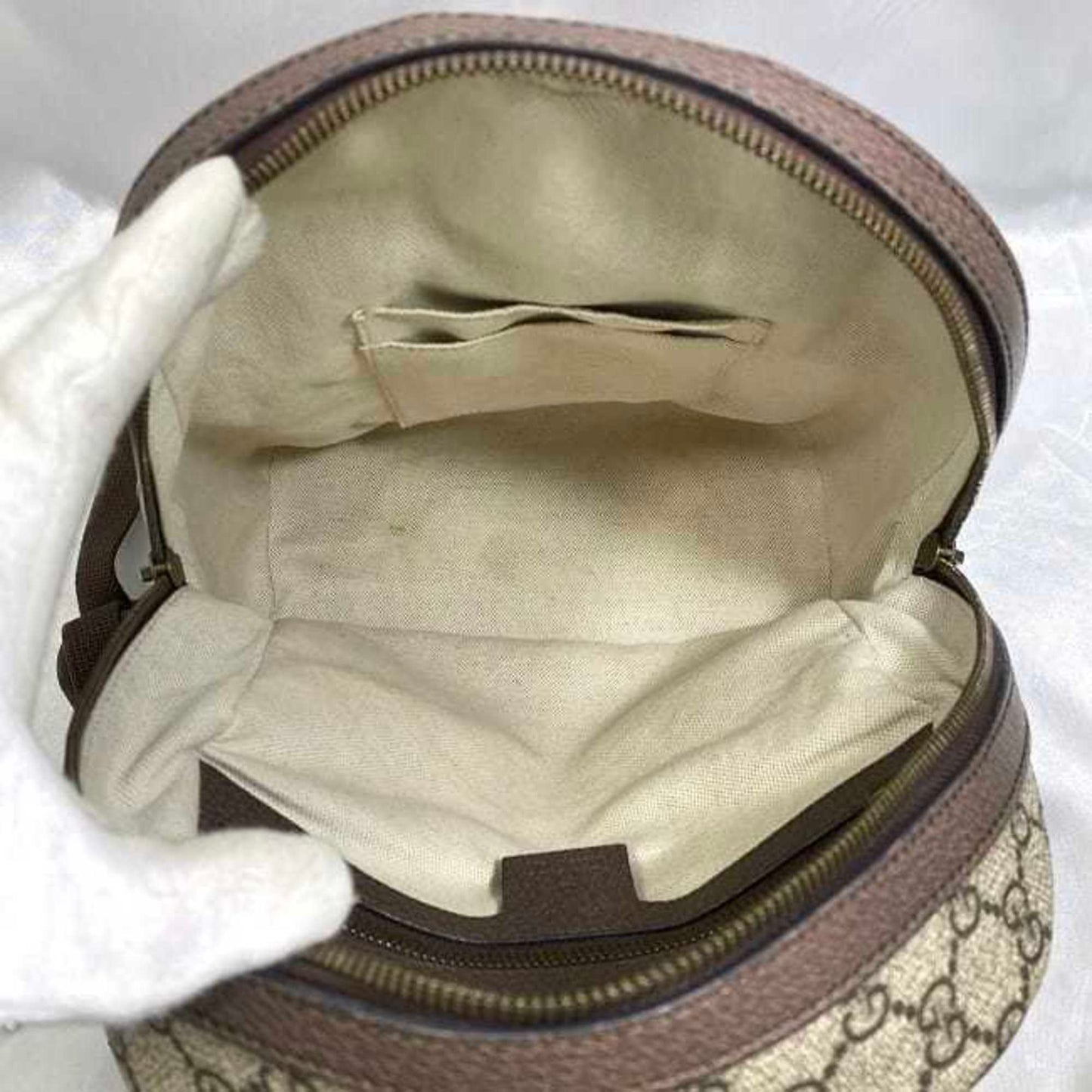 Gucci Beige Brown Green Red Color Pvc Leather Backpack