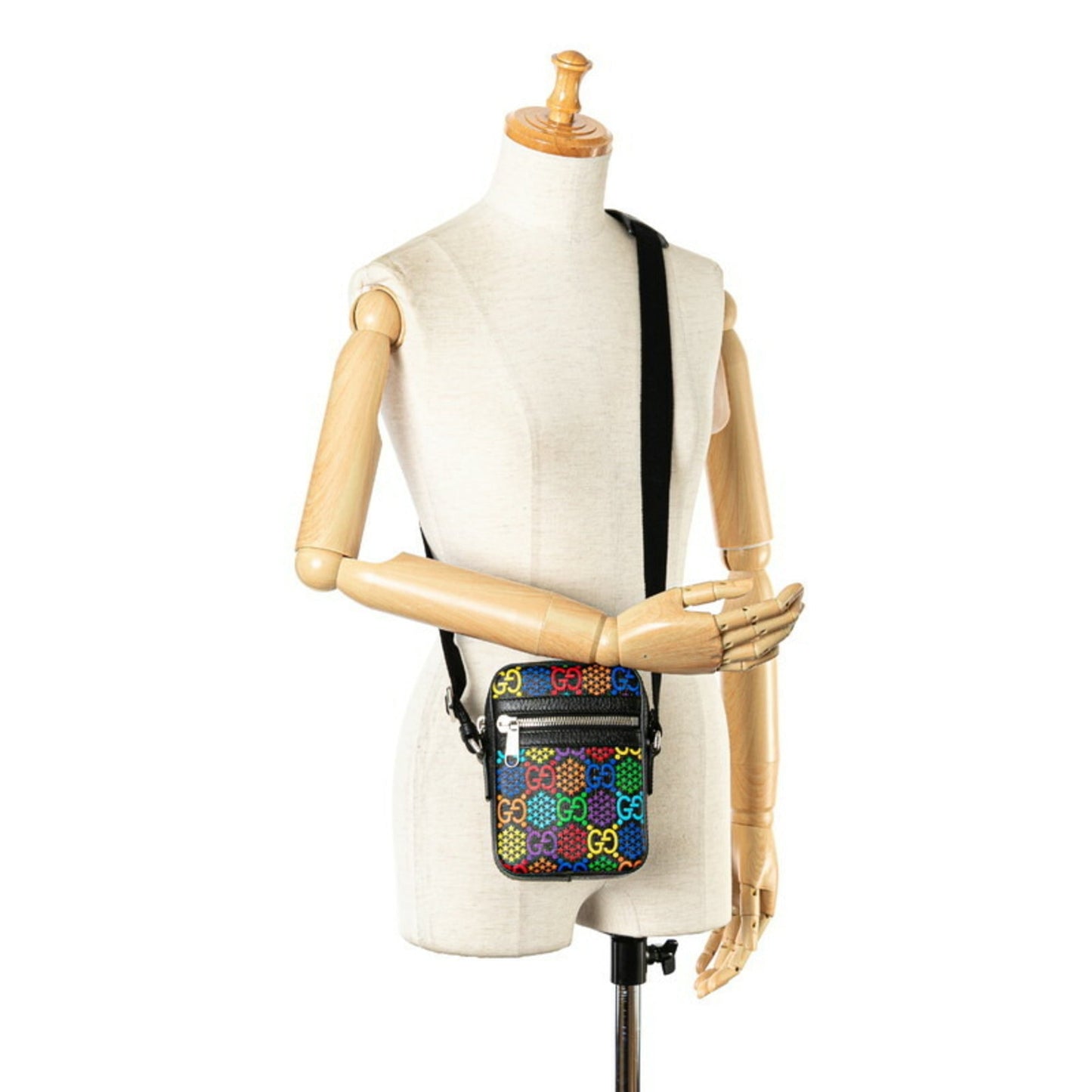 Gucci Black Multi-Color Pvc Leather Shoulder Bag
